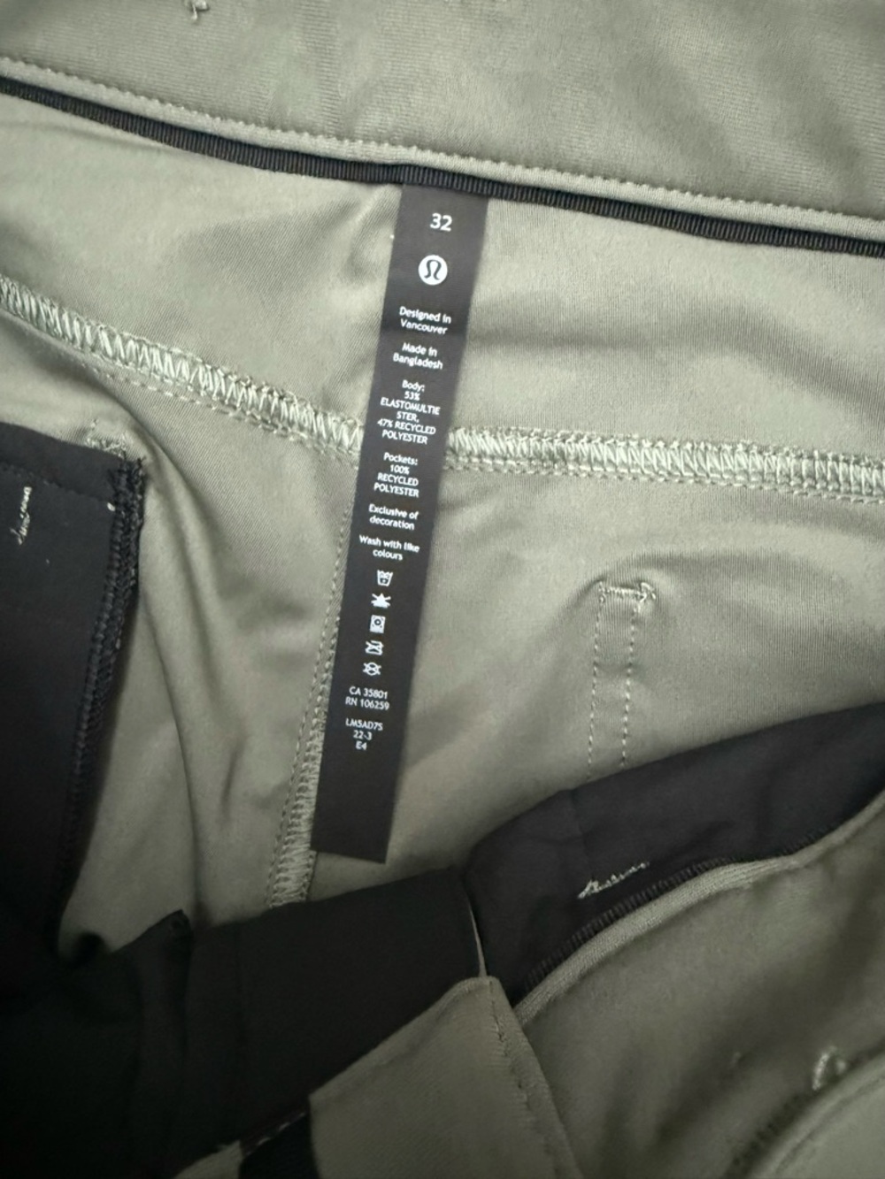 Lululemon Men’s ABC Slim-Fit 5 Pocket Pant 28" Warpstreme 32x28 pants - Picture 5 of 5